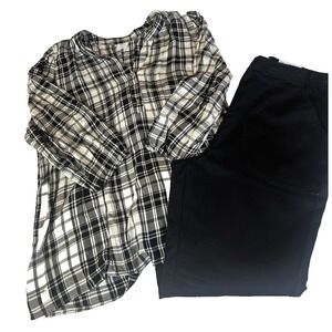 2pc NWT Croft & Barrow pant size L and tunic top size XL Grandmacore Casual